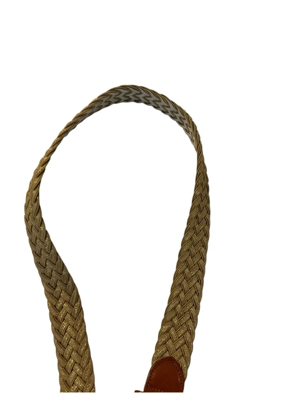 A.P.C. Braided Beige Belt with Brown Leather Trim